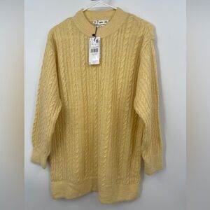 Mango MNG Suit Wool Blend Yellow Sweater Size Small S